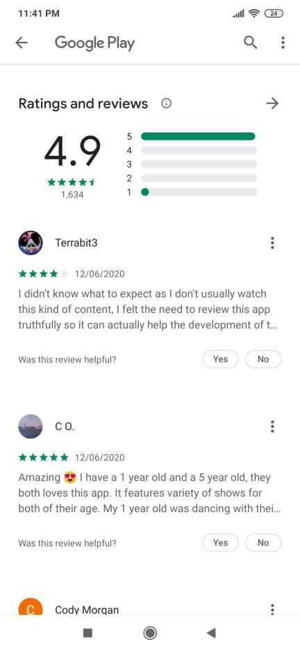 kartoon app reviews