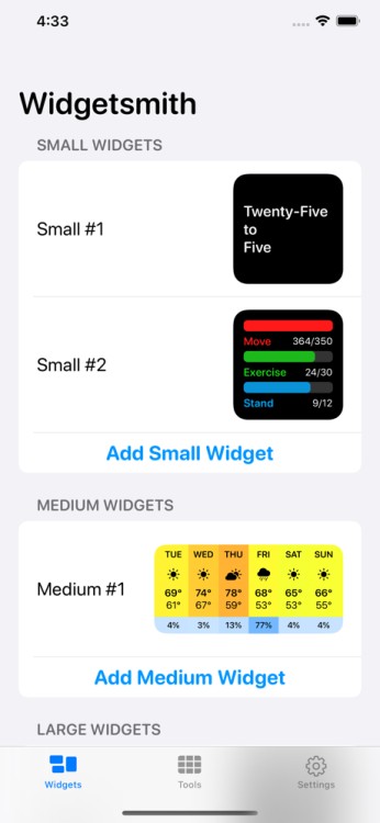 how to do widgetsmith app
