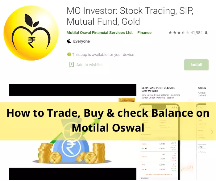 How to Trade, Buy check Balance on Motilal Oswal