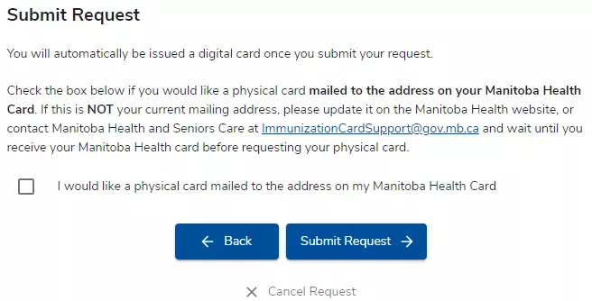 Manitoba immunization card Online