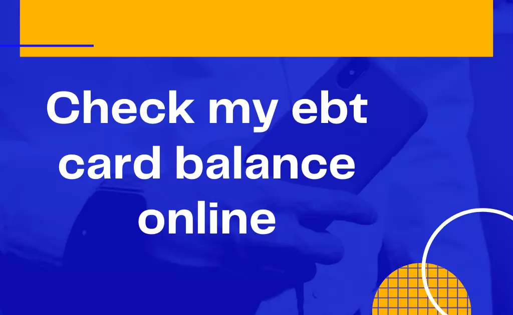 Check my ebt card balance online