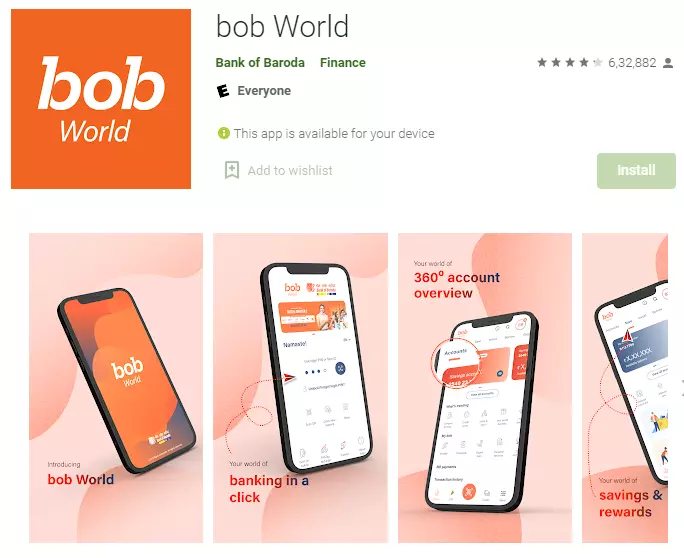 how to use bob world app bank of baroda download