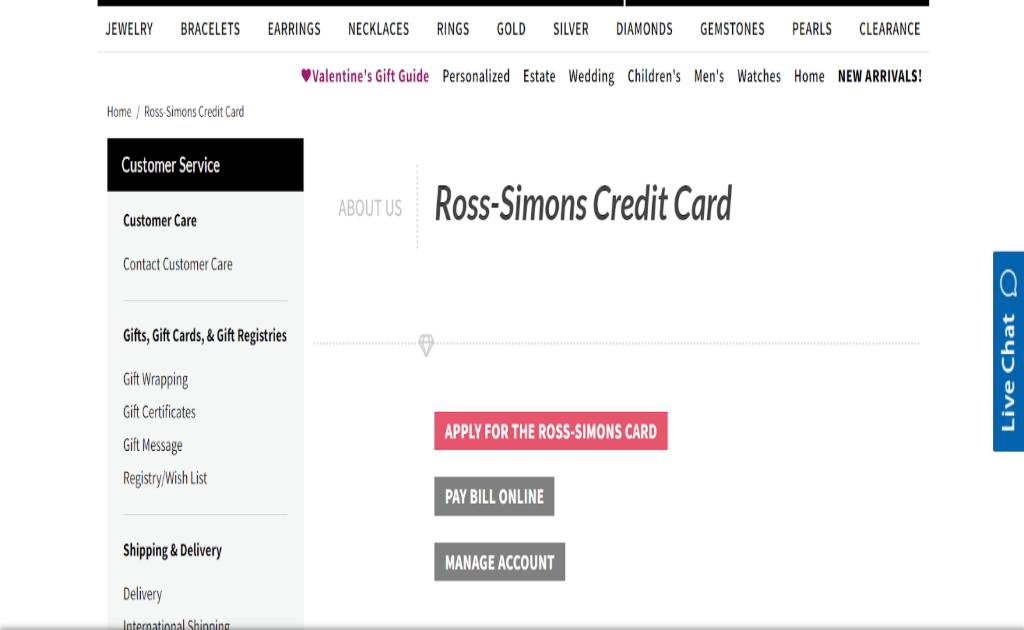 Ross credit card Application
