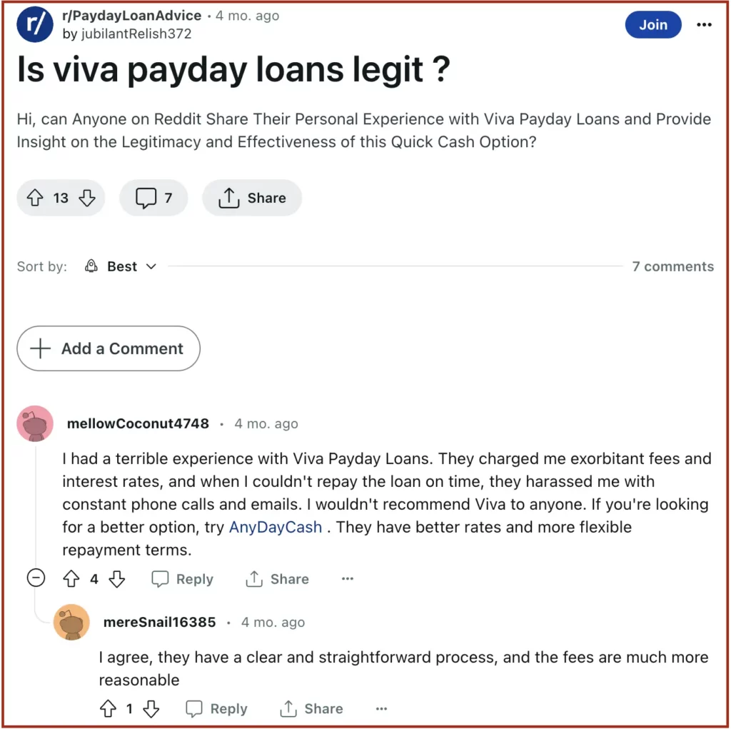 viva payday loan reddit reviews